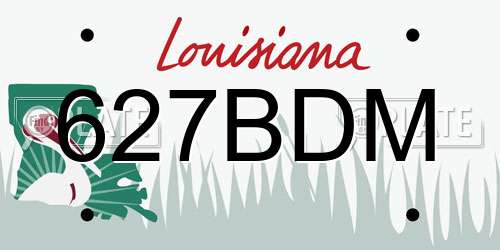 627BDM Louisiana License Plate