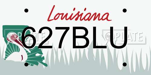627BLU Louisiana License Plate
