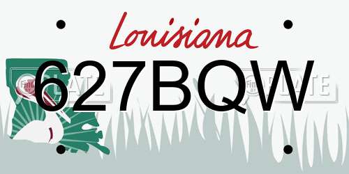 627BQW Louisiana License Plate