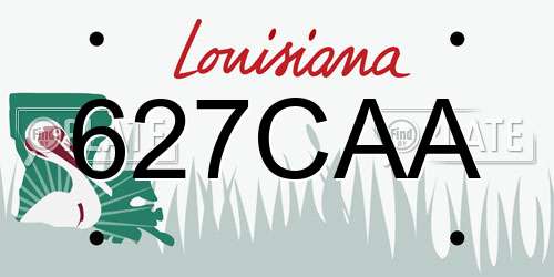 627CAA Louisiana License Plate