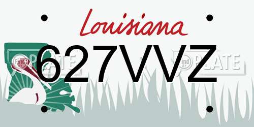 627VVZ Louisiana License Plate