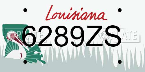 6289ZS Louisiana License Plate