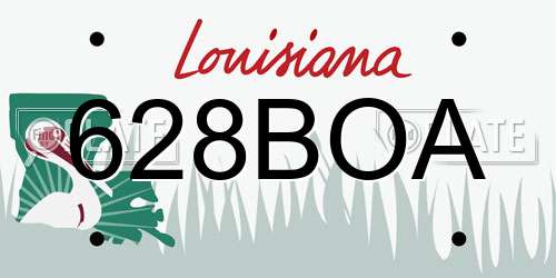 628BOA Louisiana License Plate