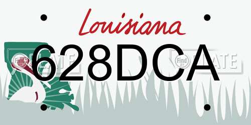 628DCA Louisiana License Plate