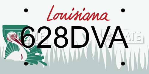 628DVA Louisiana License Plate