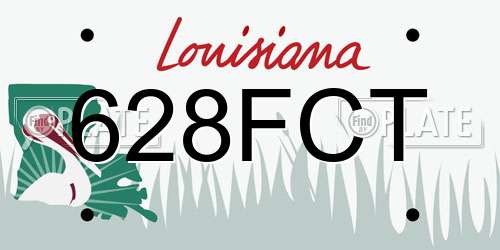 628FCT Louisiana License Plate