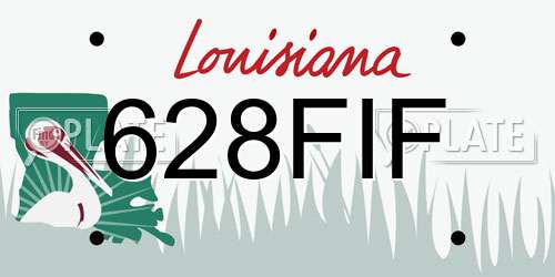 628FIF Louisiana License Plate
