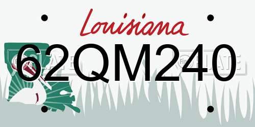 62QM240 Louisiana License Plate