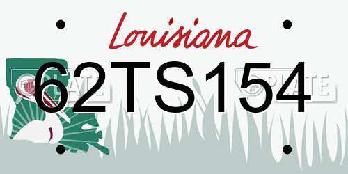 62TS154 Louisiana License Plate