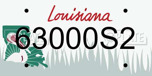63000S2 Louisiana License Plate