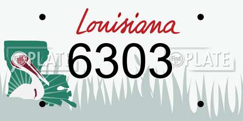 6303 Louisiana License Plate