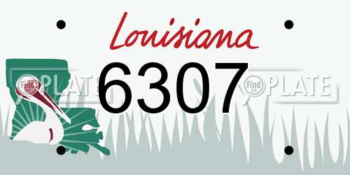 6307 Louisiana License Plate