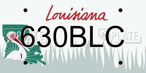 630BLC Louisiana License Plate