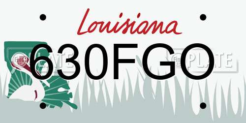 630FGO Louisiana License Plate