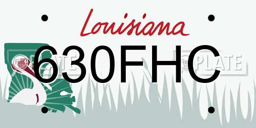 630FHC Louisiana License Plate