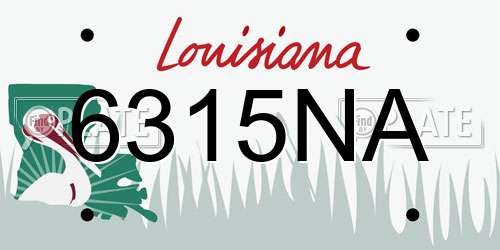 6315NA Louisiana License Plate
