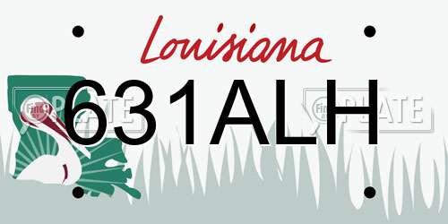 631ALH Louisiana License Plate