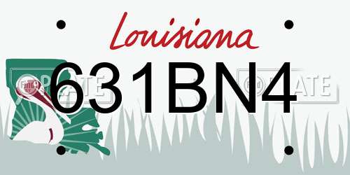 631BN4 Louisiana License Plate