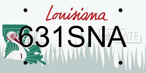 631SNA Louisiana License Plate