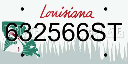 632566ST Louisiana License Plate