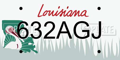 632AGJ Louisiana License Plate