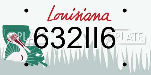 632II6 Louisiana License Plate