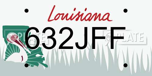632JFF Louisiana License Plate