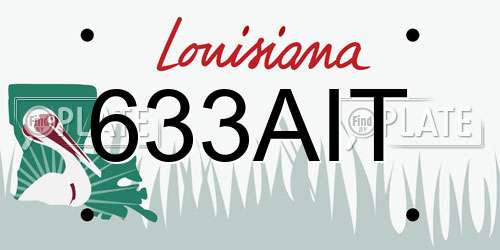 633AIT Louisiana License Plate