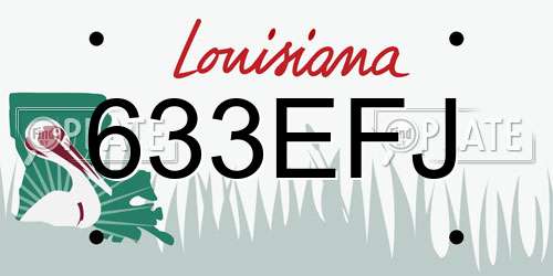 633EFJ Louisiana License Plate