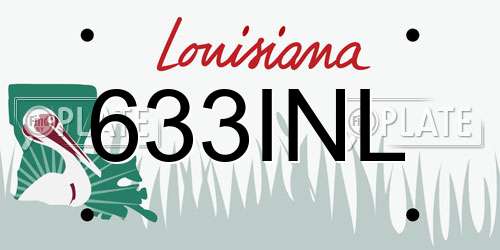 633INL Louisiana License Plate