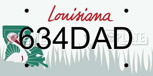 634DAD Louisiana License Plate