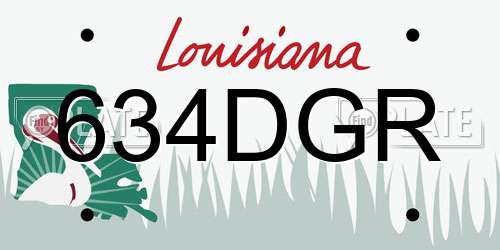 634DGR Louisiana License Plate