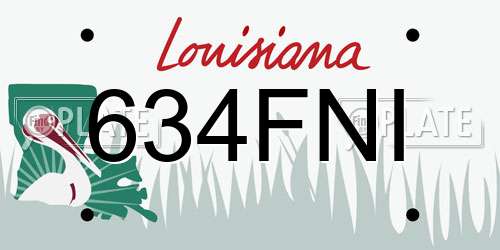 634FNI Louisiana License Plate