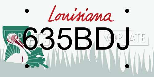 635BDJ Louisiana License Plate