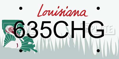 635CHG Louisiana License Plate