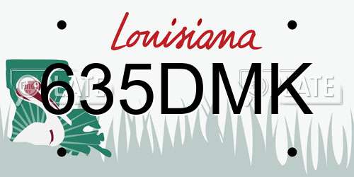 635DMK Louisiana License Plate