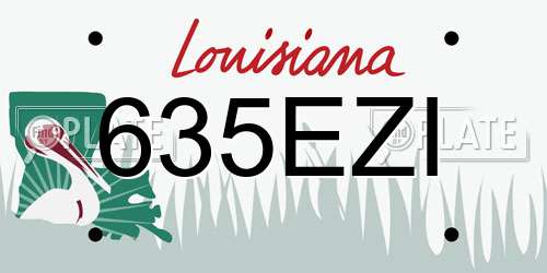 635EZI Louisiana License Plate