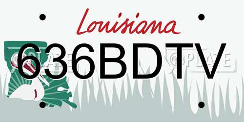 636BDTV Louisiana License Plate