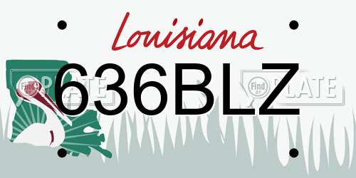 636BLZ Louisiana License Plate