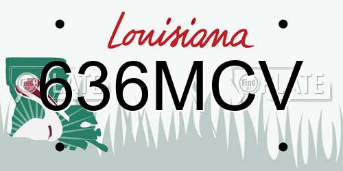636MCV Louisiana License Plate