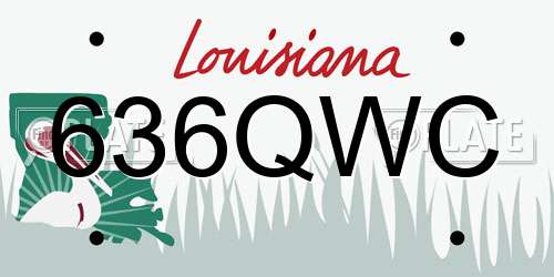 636QWC Louisiana License Plate