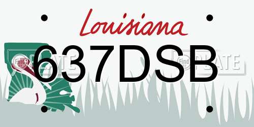 637DSB Louisiana License Plate