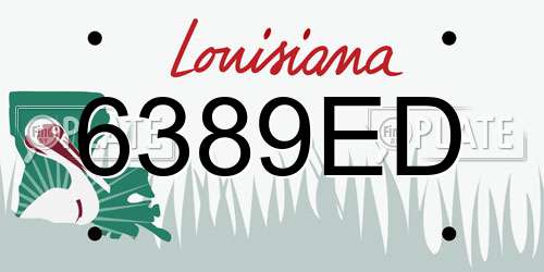6389ED Louisiana License Plate