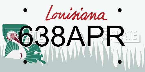 638APR Louisiana License Plate