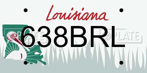 638BRL Louisiana License Plate