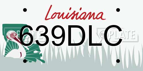 639DLC Louisiana License Plate