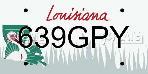 639GPY Louisiana License Plate