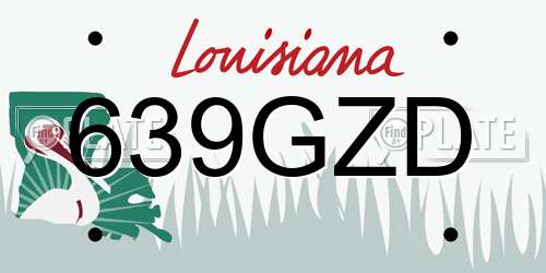 639GZD Louisiana License Plate