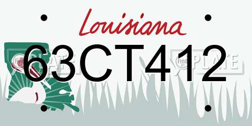 63CT412 Louisiana License Plate