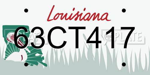 63CT417 Louisiana License Plate
